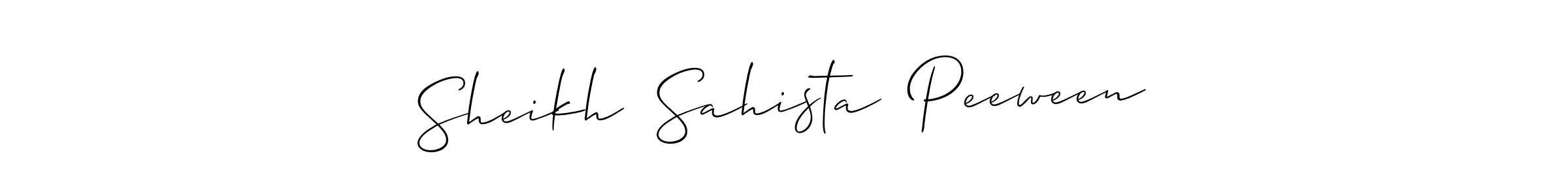 Use a signature maker to create a handwritten signature online. With this signature software, you can design (Allison_Script) your own signature for name Sheikh  Sahista  Peeween. Sheikh  Sahista  Peeween signature style 2 images and pictures png