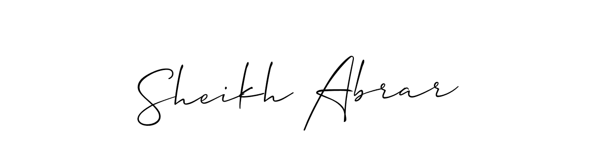 Also we have Sheikh Abrar name is the best signature style. Create professional handwritten signature collection using Allison_Script autograph style. Sheikh Abrar signature style 2 images and pictures png