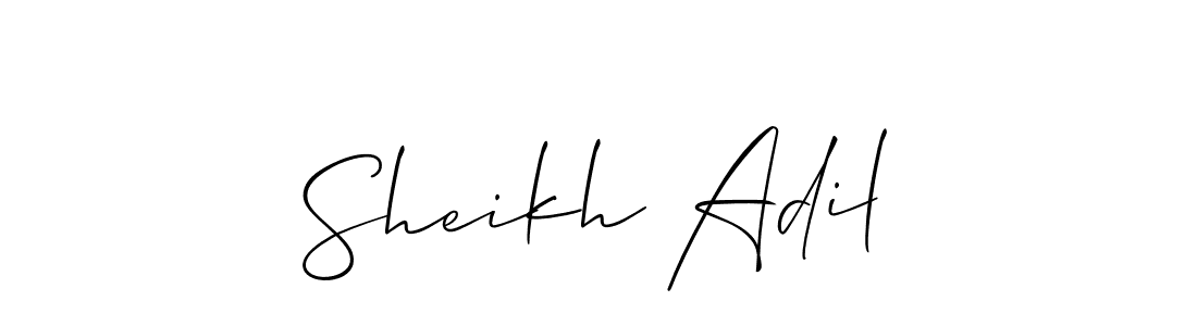 if you are searching for the best signature style for your name Sheikh Adil. so please give up your signature search. here we have designed multiple signature styles  using Allison_Script. Sheikh Adil signature style 2 images and pictures png