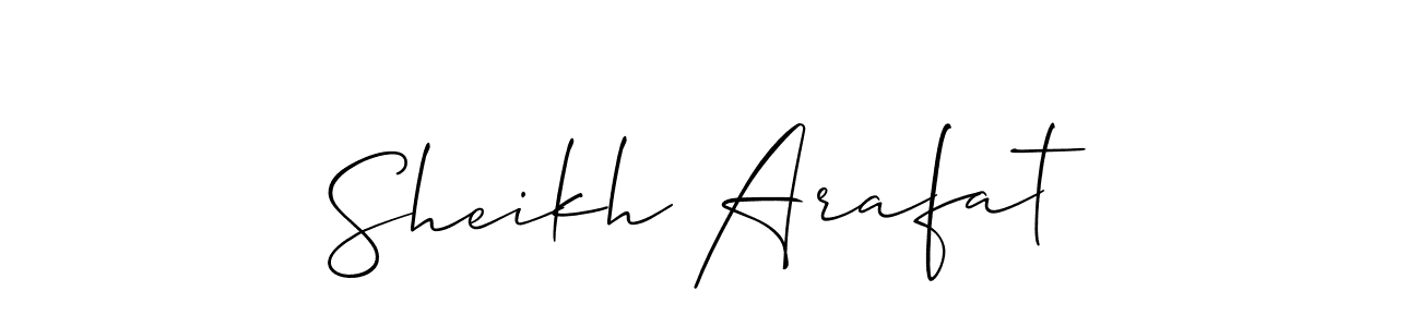 You should practise on your own different ways (Allison_Script) to write your name (Sheikh Arafat) in signature. don't let someone else do it for you. Sheikh Arafat signature style 2 images and pictures png