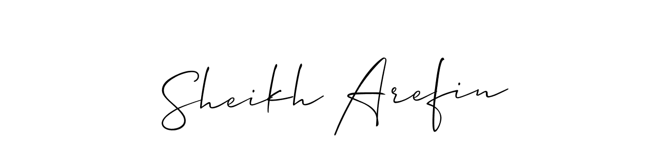 How to Draw Sheikh Arefin signature style? Allison_Script is a latest design signature styles for name Sheikh Arefin. Sheikh Arefin signature style 2 images and pictures png
