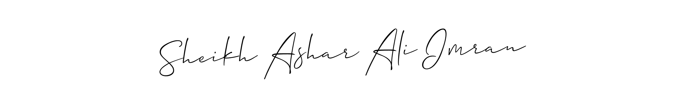 Use a signature maker to create a handwritten signature online. With this signature software, you can design (Allison_Script) your own signature for name Sheikh Ashar Ali Imran. Sheikh Ashar Ali Imran signature style 2 images and pictures png