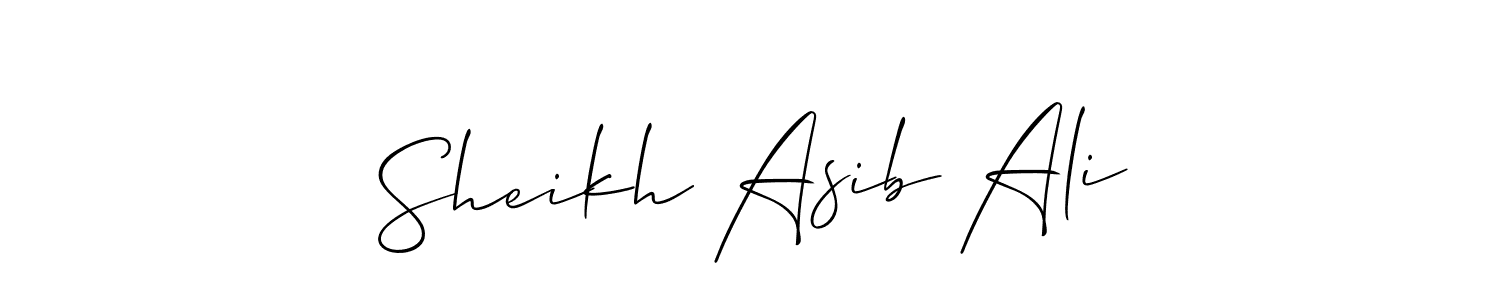 Design your own signature with our free online signature maker. With this signature software, you can create a handwritten (Allison_Script) signature for name Sheikh Asib Ali. Sheikh Asib Ali signature style 2 images and pictures png