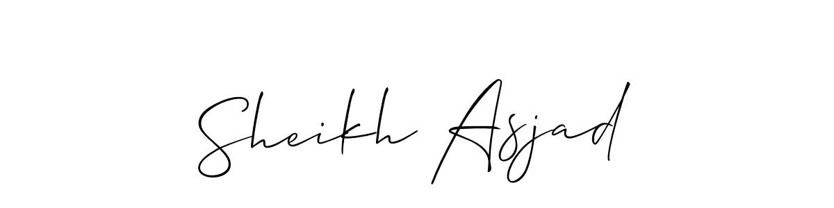 Use a signature maker to create a handwritten signature online. With this signature software, you can design (Allison_Script) your own signature for name Sheikh Asjad. Sheikh Asjad signature style 2 images and pictures png