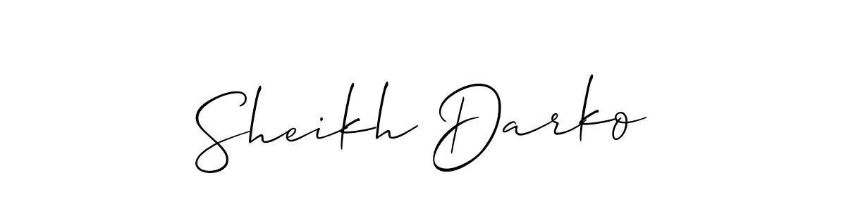 Allison_Script is a professional signature style that is perfect for those who want to add a touch of class to their signature. It is also a great choice for those who want to make their signature more unique. Get Sheikh Darko name to fancy signature for free. Sheikh Darko signature style 2 images and pictures png