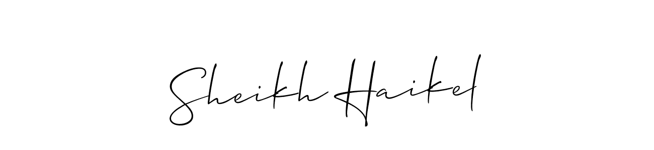 This is the best signature style for the Sheikh Haikel name. Also you like these signature font (Allison_Script). Mix name signature. Sheikh Haikel signature style 2 images and pictures png