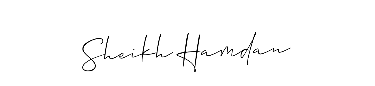 How to make Sheikh Hamdan name signature. Use Allison_Script style for creating short signs online. This is the latest handwritten sign. Sheikh Hamdan signature style 2 images and pictures png
