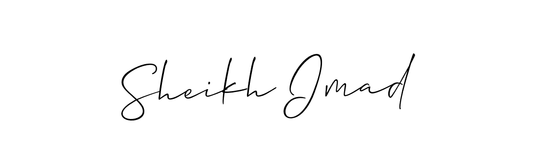 You should practise on your own different ways (Allison_Script) to write your name (Sheikh Imad) in signature. don't let someone else do it for you. Sheikh Imad signature style 2 images and pictures png