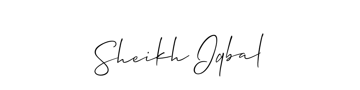 Make a beautiful signature design for name Sheikh Iqbal. With this signature (Allison_Script) style, you can create a handwritten signature for free. Sheikh Iqbal signature style 2 images and pictures png