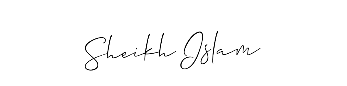 Design your own signature with our free online signature maker. With this signature software, you can create a handwritten (Allison_Script) signature for name Sheikh Islam. Sheikh Islam signature style 2 images and pictures png