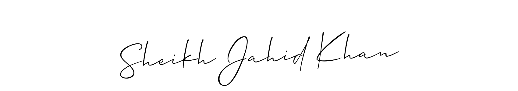 How to make Sheikh Jahid Khan name signature. Use Allison_Script style for creating short signs online. This is the latest handwritten sign. Sheikh Jahid Khan signature style 2 images and pictures png