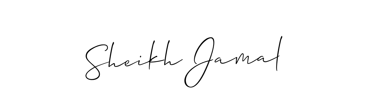 How to make Sheikh Jamal signature? Allison_Script is a professional autograph style. Create handwritten signature for Sheikh Jamal name. Sheikh Jamal signature style 2 images and pictures png