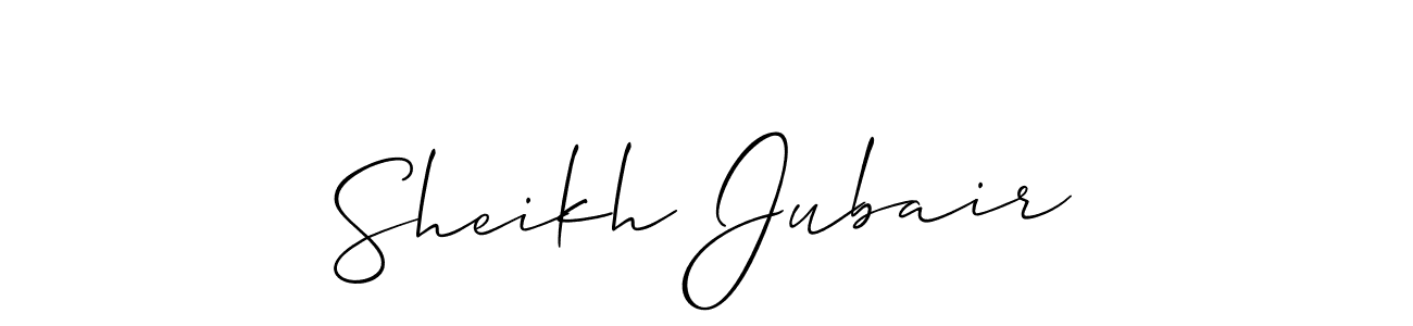Allison_Script is a professional signature style that is perfect for those who want to add a touch of class to their signature. It is also a great choice for those who want to make their signature more unique. Get Sheikh Jubair name to fancy signature for free. Sheikh Jubair signature style 2 images and pictures png