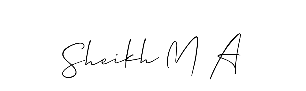 It looks lik you need a new signature style for name Sheikh M A. Design unique handwritten (Allison_Script) signature with our free signature maker in just a few clicks. Sheikh M A signature style 2 images and pictures png