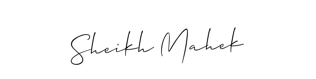 How to make Sheikh Mahek signature? Allison_Script is a professional autograph style. Create handwritten signature for Sheikh Mahek name. Sheikh Mahek signature style 2 images and pictures png