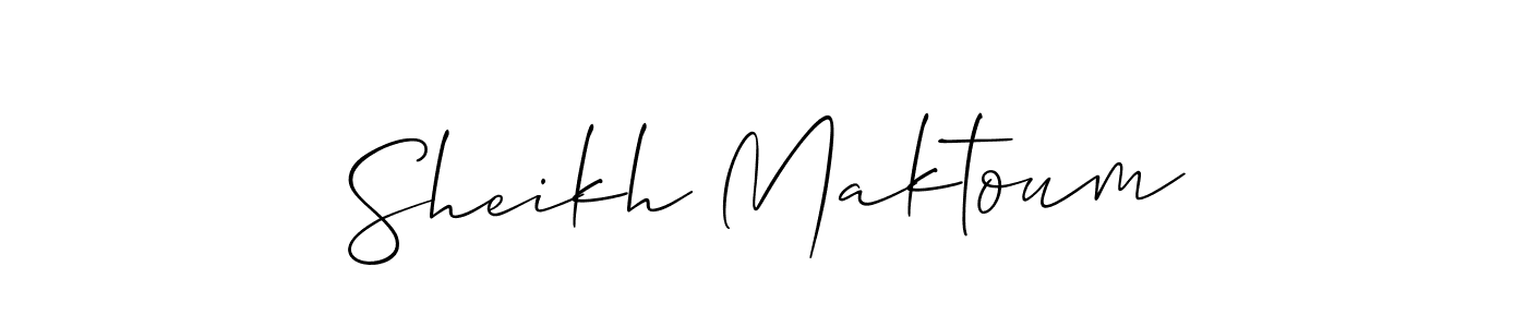 You should practise on your own different ways (Allison_Script) to write your name (Sheikh Maktoum) in signature. don't let someone else do it for you. Sheikh Maktoum signature style 2 images and pictures png
