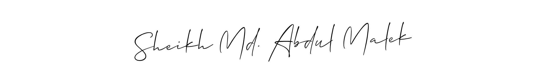 You should practise on your own different ways (Allison_Script) to write your name (Sheikh Md. Abdul Malek) in signature. don't let someone else do it for you. Sheikh Md. Abdul Malek signature style 2 images and pictures png