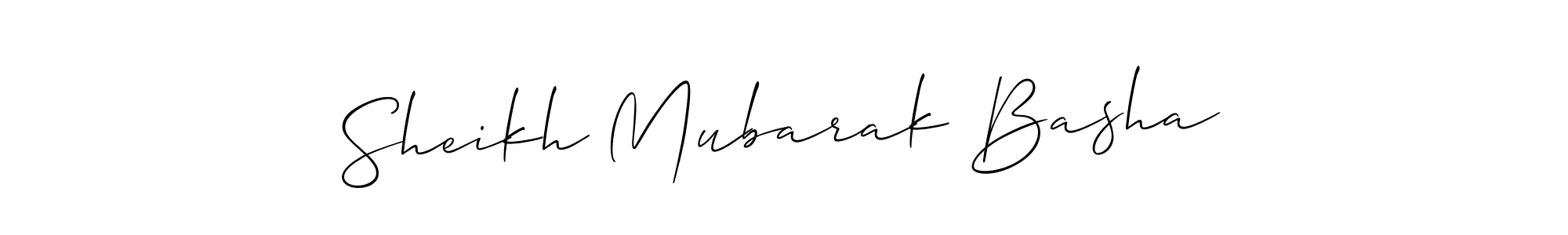 Create a beautiful signature design for name Sheikh Mubarak Basha. With this signature (Allison_Script) fonts, you can make a handwritten signature for free. Sheikh Mubarak Basha signature style 2 images and pictures png