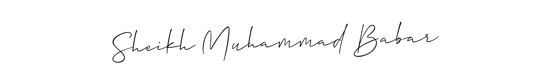 How to make Sheikh Muhammad Babar signature? Allison_Script is a professional autograph style. Create handwritten signature for Sheikh Muhammad Babar name. Sheikh Muhammad Babar signature style 2 images and pictures png