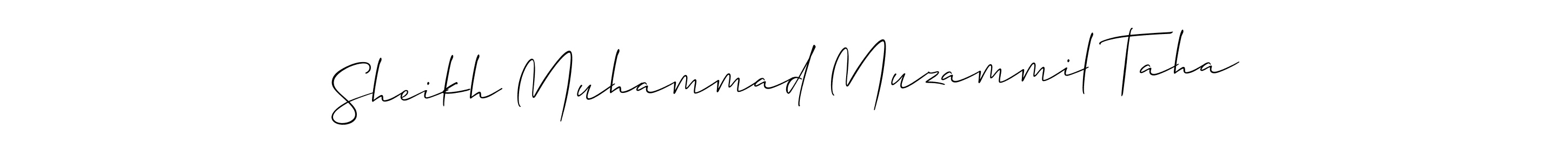 Similarly Allison_Script is the best handwritten signature design. Signature creator online .You can use it as an online autograph creator for name Sheikh Muhammad Muzammil Taha. Sheikh Muhammad Muzammil Taha signature style 2 images and pictures png