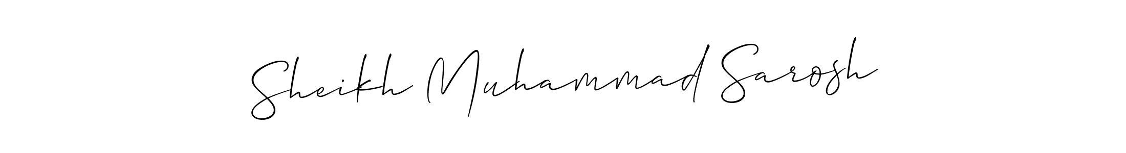 You should practise on your own different ways (Allison_Script) to write your name (Sheikh Muhammad Sarosh) in signature. don't let someone else do it for you. Sheikh Muhammad Sarosh signature style 2 images and pictures png