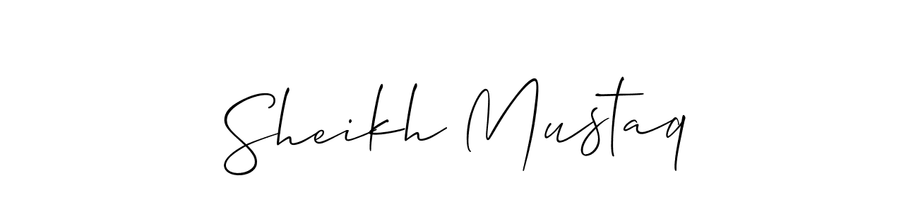 Use a signature maker to create a handwritten signature online. With this signature software, you can design (Allison_Script) your own signature for name Sheikh Mustaq. Sheikh Mustaq signature style 2 images and pictures png