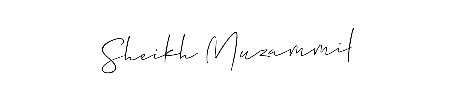 Also You can easily find your signature by using the search form. We will create Sheikh Muzammil name handwritten signature images for you free of cost using Allison_Script sign style. Sheikh Muzammil signature style 2 images and pictures png
