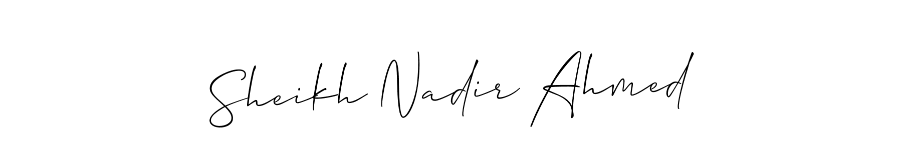 See photos of Sheikh Nadir Ahmed official signature by Spectra . Check more albums & portfolios. Read reviews & check more about Allison_Script font. Sheikh Nadir Ahmed signature style 2 images and pictures png