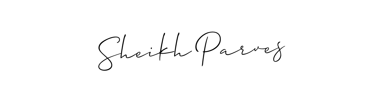 Make a short Sheikh Parves signature style. Manage your documents anywhere anytime using Allison_Script. Create and add eSignatures, submit forms, share and send files easily. Sheikh Parves signature style 2 images and pictures png