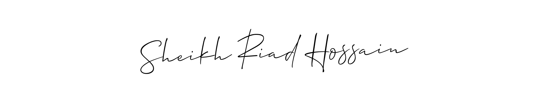 Make a beautiful signature design for name Sheikh Riad Hossain. With this signature (Allison_Script) style, you can create a handwritten signature for free. Sheikh Riad Hossain signature style 2 images and pictures png