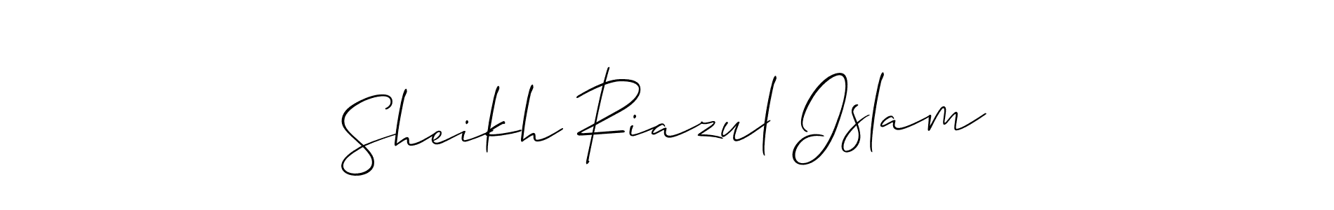 Create a beautiful signature design for name Sheikh Riazul Islam. With this signature (Allison_Script) fonts, you can make a handwritten signature for free. Sheikh Riazul Islam signature style 2 images and pictures png