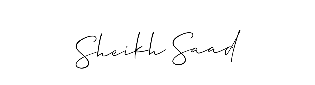 How to make Sheikh Saad name signature. Use Allison_Script style for creating short signs online. This is the latest handwritten sign. Sheikh Saad signature style 2 images and pictures png