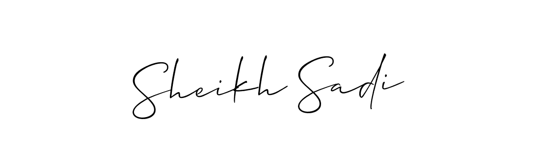 Allison_Script is a professional signature style that is perfect for those who want to add a touch of class to their signature. It is also a great choice for those who want to make their signature more unique. Get Sheikh Sadi name to fancy signature for free. Sheikh Sadi signature style 2 images and pictures png