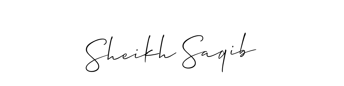 You should practise on your own different ways (Allison_Script) to write your name (Sheikh Saqib) in signature. don't let someone else do it for you. Sheikh Saqib signature style 2 images and pictures png