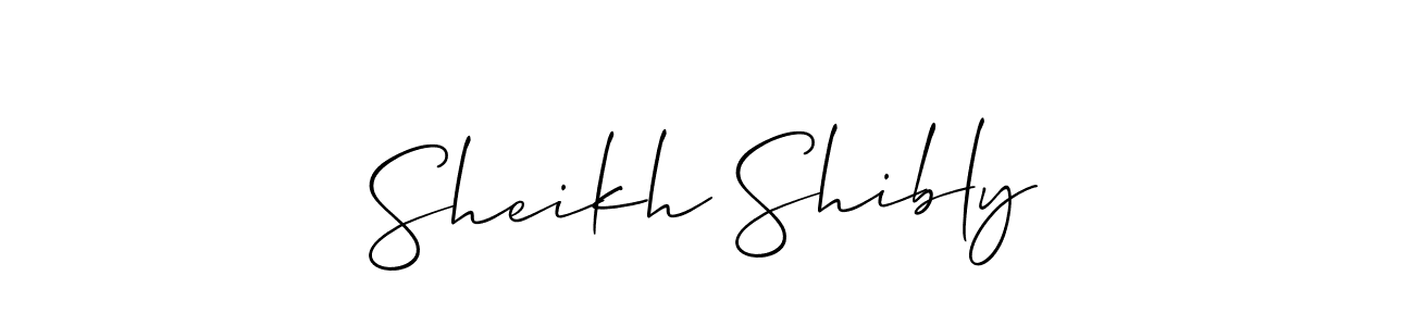 Allison_Script is a professional signature style that is perfect for those who want to add a touch of class to their signature. It is also a great choice for those who want to make their signature more unique. Get Sheikh Shibly name to fancy signature for free. Sheikh Shibly signature style 2 images and pictures png