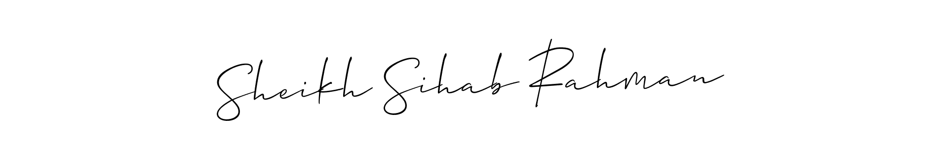 if you are searching for the best signature style for your name Sheikh Sihab Rahman. so please give up your signature search. here we have designed multiple signature styles  using Allison_Script. Sheikh Sihab Rahman signature style 2 images and pictures png