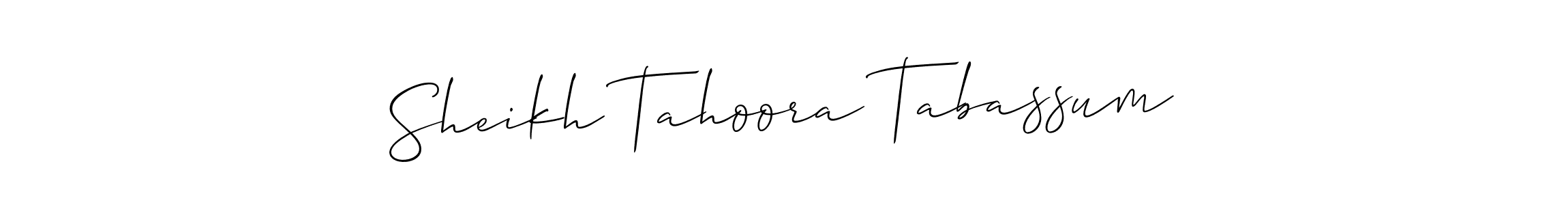 How to make Sheikh Tahoora Tabassum signature? Allison_Script is a professional autograph style. Create handwritten signature for Sheikh Tahoora Tabassum name. Sheikh Tahoora Tabassum signature style 2 images and pictures png