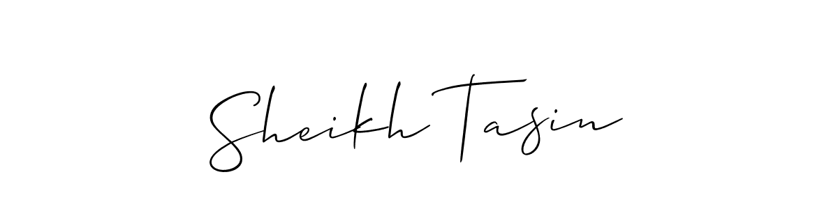 Use a signature maker to create a handwritten signature online. With this signature software, you can design (Allison_Script) your own signature for name Sheikh Tasin. Sheikh Tasin signature style 2 images and pictures png