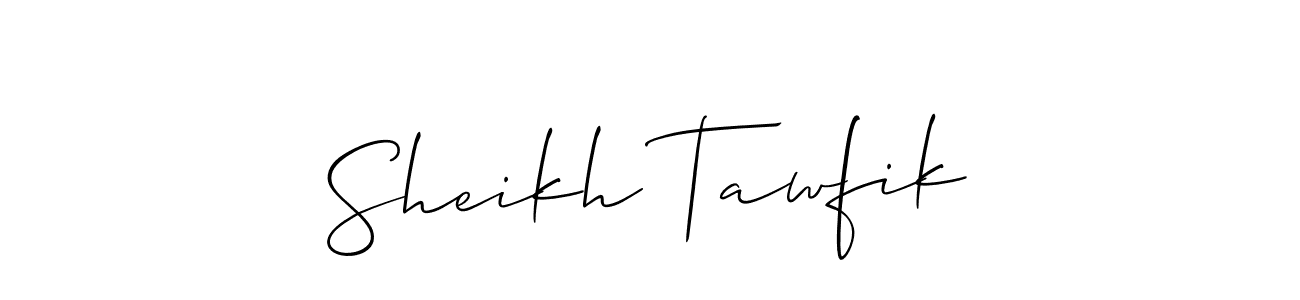 Make a beautiful signature design for name Sheikh Tawfik. With this signature (Allison_Script) style, you can create a handwritten signature for free. Sheikh Tawfik signature style 2 images and pictures png