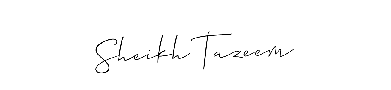 How to Draw Sheikh Tazeem signature style? Allison_Script is a latest design signature styles for name Sheikh Tazeem. Sheikh Tazeem signature style 2 images and pictures png