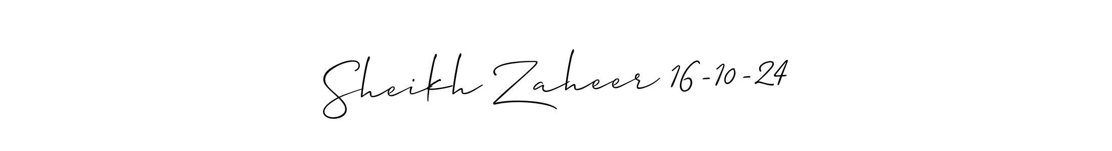 You should practise on your own different ways (Allison_Script) to write your name (Sheikh Zaheer 16-10-24) in signature. don't let someone else do it for you. Sheikh Zaheer 16-10-24 signature style 2 images and pictures png