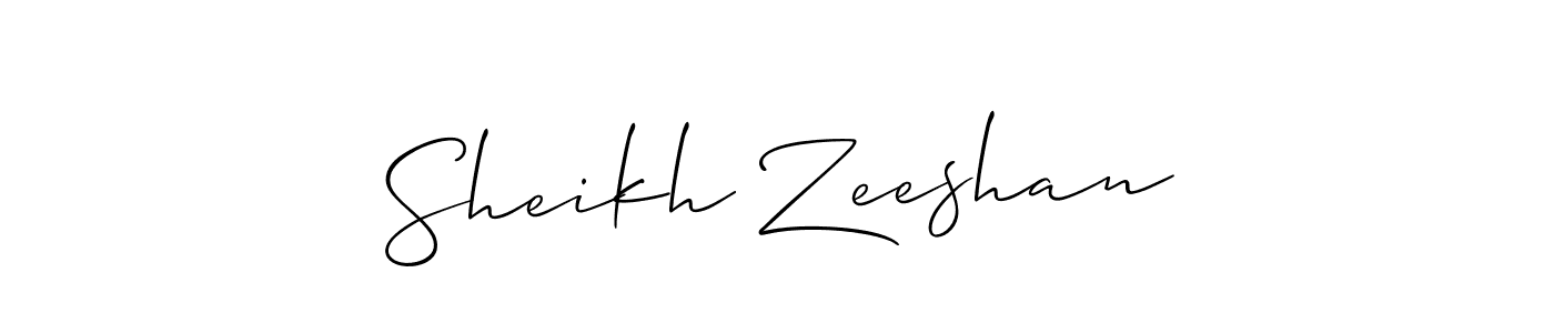The best way (Allison_Script) to make a short signature is to pick only two or three words in your name. The name Sheikh Zeeshan include a total of six letters. For converting this name. Sheikh Zeeshan signature style 2 images and pictures png