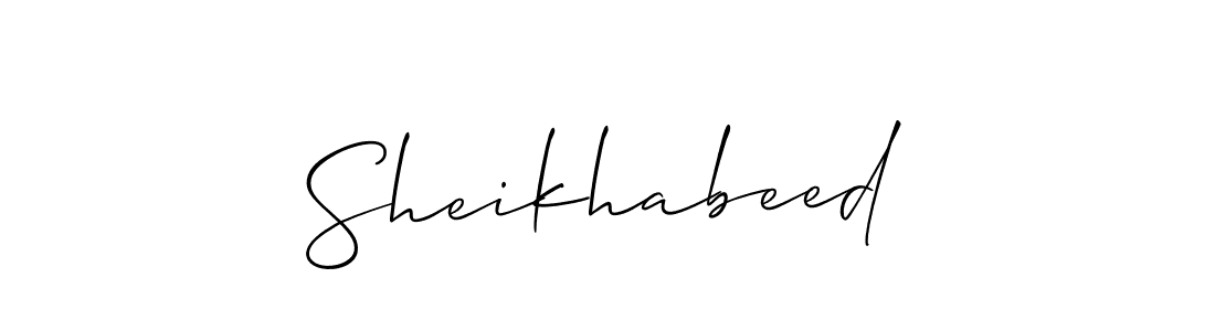 How to make Sheikhabeed signature? Allison_Script is a professional autograph style. Create handwritten signature for Sheikhabeed name. Sheikhabeed signature style 2 images and pictures png