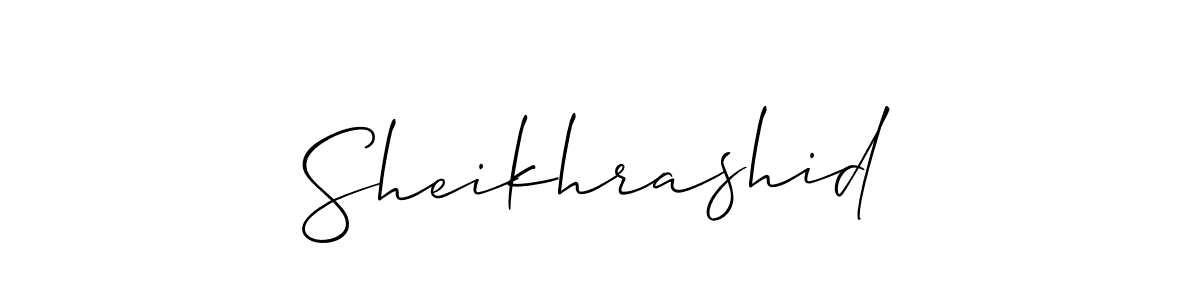 The best way (Allison_Script) to make a short signature is to pick only two or three words in your name. The name Sheikhrashid include a total of six letters. For converting this name. Sheikhrashid signature style 2 images and pictures png