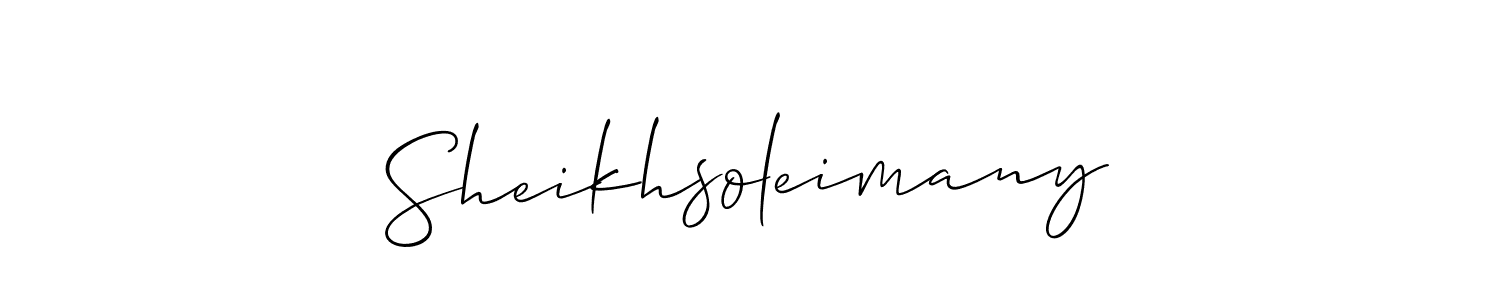 It looks lik you need a new signature style for name Sheikhsoleimany. Design unique handwritten (Allison_Script) signature with our free signature maker in just a few clicks. Sheikhsoleimany signature style 2 images and pictures png