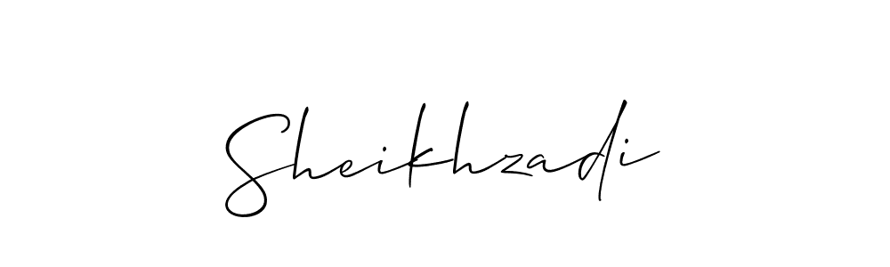 Allison_Script is a professional signature style that is perfect for those who want to add a touch of class to their signature. It is also a great choice for those who want to make their signature more unique. Get Sheikhzadi name to fancy signature for free. Sheikhzadi signature style 2 images and pictures png