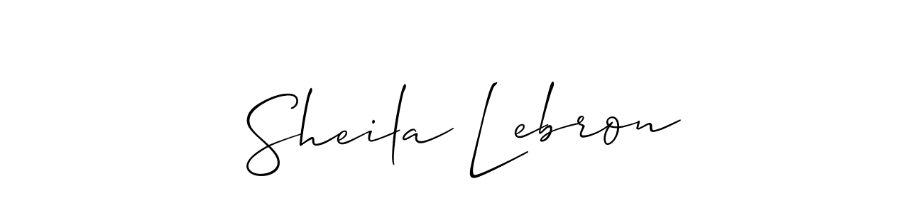 It looks lik you need a new signature style for name Sheila Lebron. Design unique handwritten (Allison_Script) signature with our free signature maker in just a few clicks. Sheila Lebron signature style 2 images and pictures png