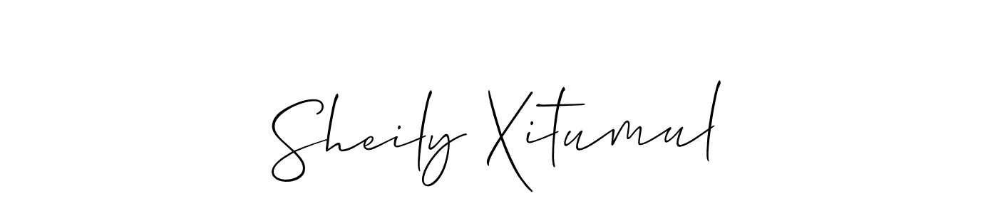 This is the best signature style for the Sheily Xitumul name. Also you like these signature font (Allison_Script). Mix name signature. Sheily Xitumul signature style 2 images and pictures png