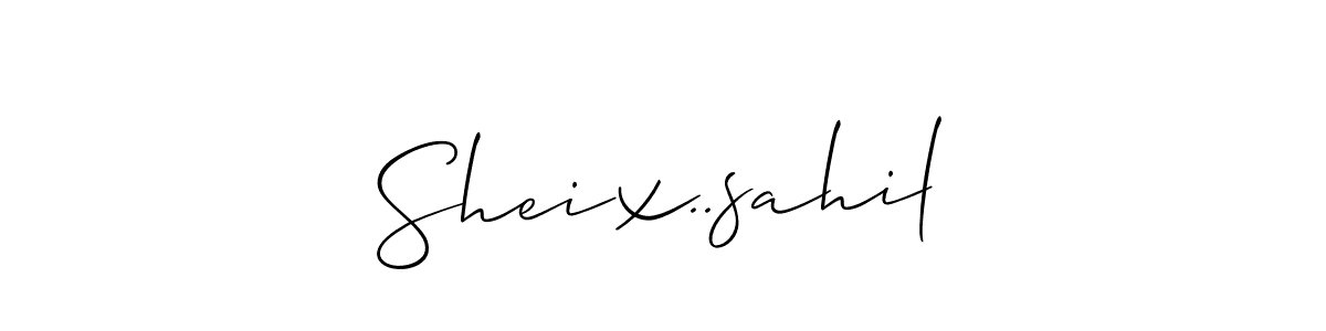 The best way (Allison_Script) to make a short signature is to pick only two or three words in your name. The name Sheix..sahil include a total of six letters. For converting this name. Sheix..sahil signature style 2 images and pictures png