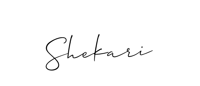 Design your own signature with our free online signature maker. With this signature software, you can create a handwritten (Allison_Script) signature for name Shekari. Shekari signature style 2 images and pictures png